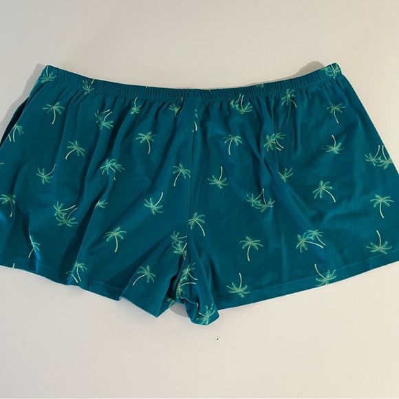 Teal Palm Tree Print Pajama Shorts - Picture 4 of 4